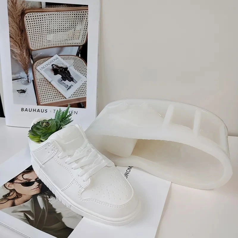 Hot Selling New Design Concrete Home Decoration Garden Pot Making Mould Large Size Cement Planter Sneaker Silicone Pot Mold